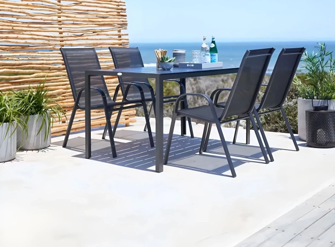 Set of Garden Chairs for Patio or Balcony Black by MultiGarden