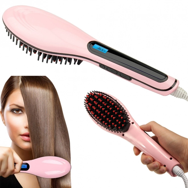 Electric Hair Straightening Brush with LCD Display