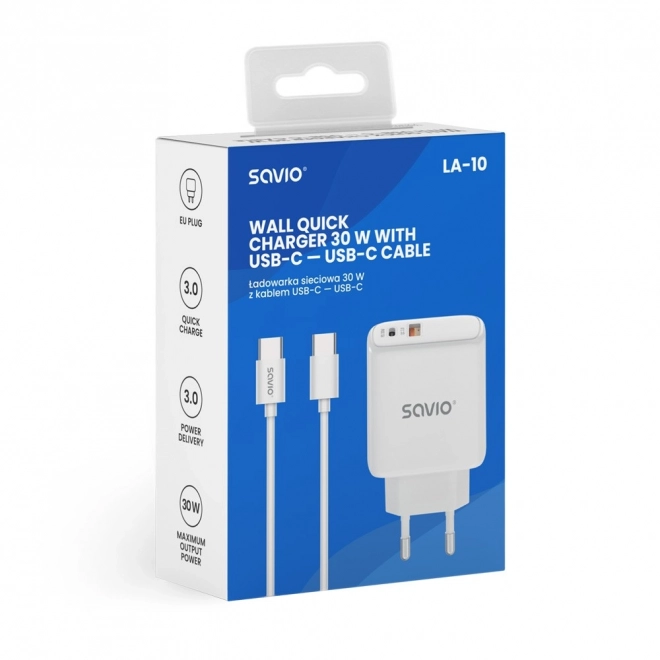 Fast Charge 30W Wall Charger with Cable