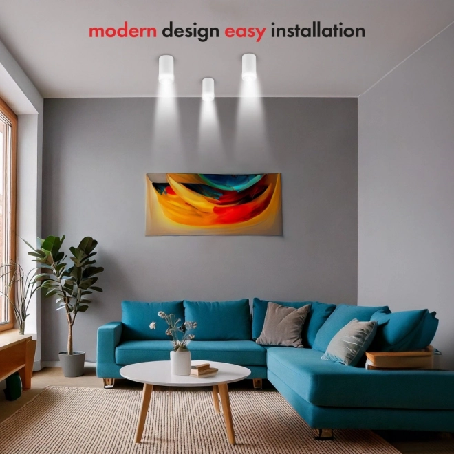 Surface Mounted White Aluminum Spotlight GU10