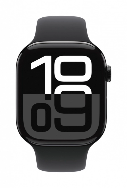 Apple Watch Series 10 GPS, fekete sport szíjjal