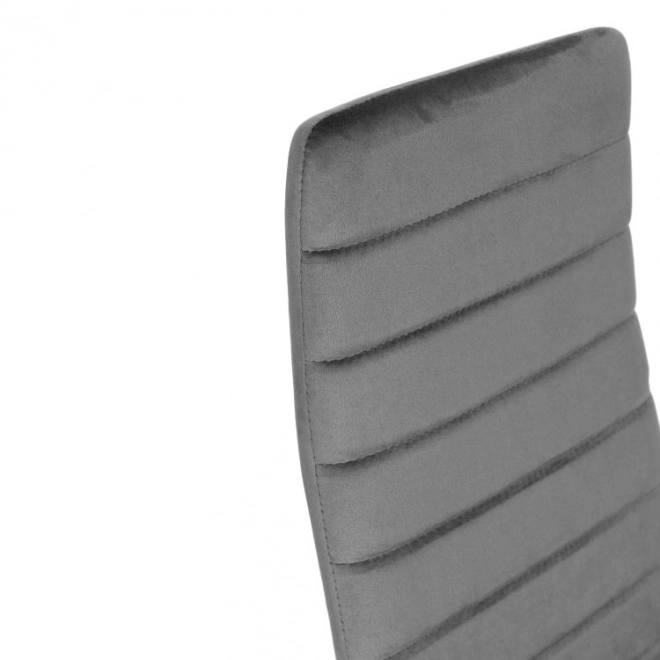 Dining Chair with Contoured Backrest - Gray Velvet - Set of 4