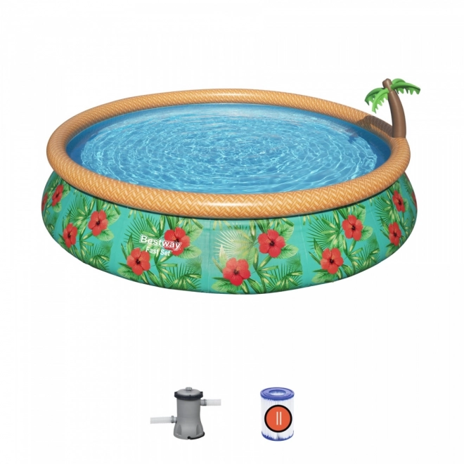 Inflatable Pool with Tropical Sprayer Bestway 457 x 84 cm