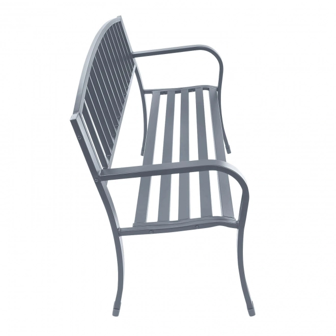 Garden bench with metal backrest in graphite color