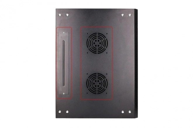wall mount rack cabinet 4u 600x450 black glass door