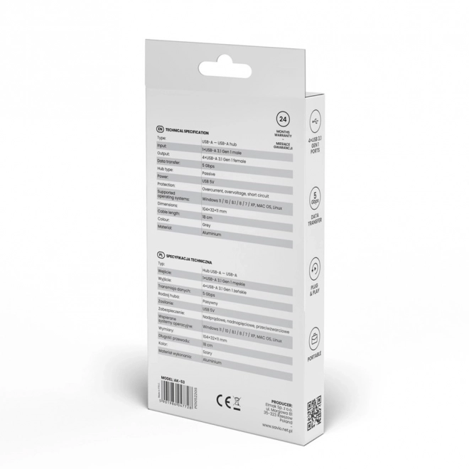 Hub USB 4 porte ad alta velocità