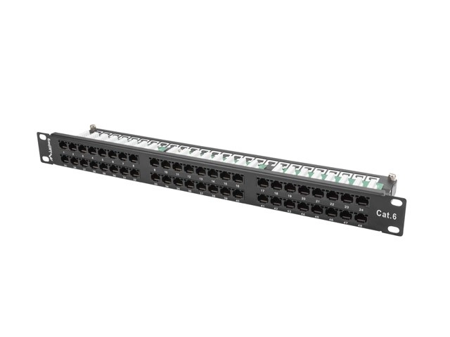 Patch Panel 48 Port 1U Category 6 Black