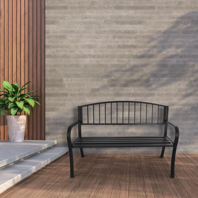 Garden bench with backrest for terrace and balcony