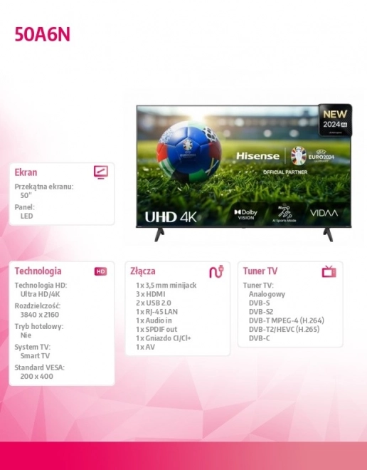 50-inch LED Television 50A6N