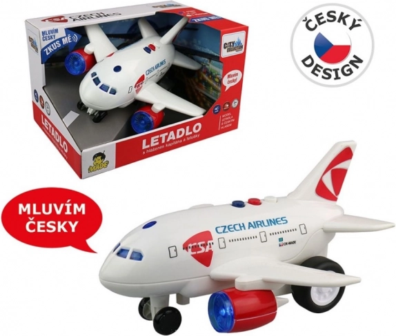 ČSA vliegtuig met aankondigingen van de gezagvoerder en stewardess op vliegwiel 20 cm