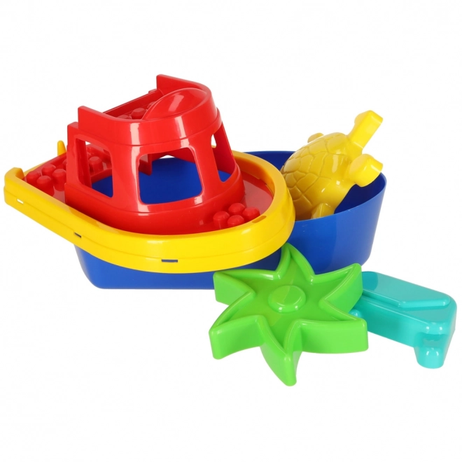 Colorful Sand Play Set with Boat and Molds
