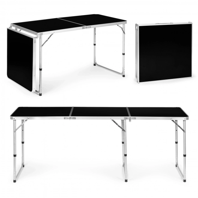 Tourist table folding camping table black top 180 x 60 cm