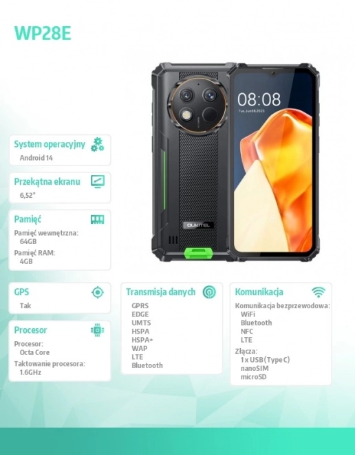 Rugged WP28E Smartphone 4G 4/64GB Green