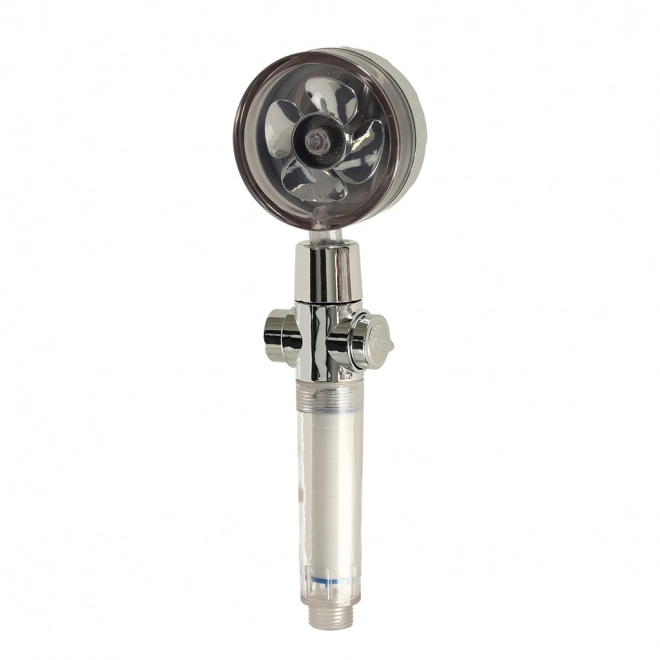 Silver Turbo Shower Head Set with Hose