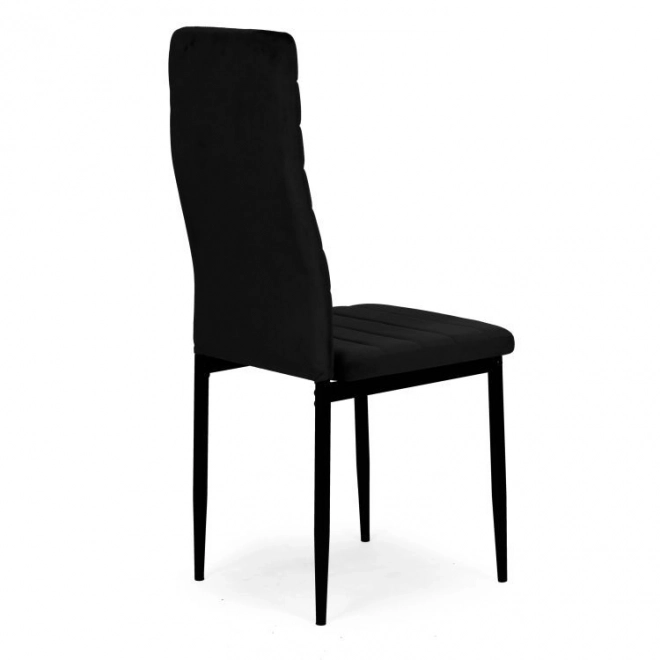 Black velvet chairs with shaped backrest - set of 4 pieces