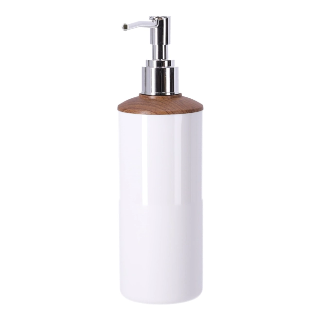 Dosatore di sapone con elegante accento in legno