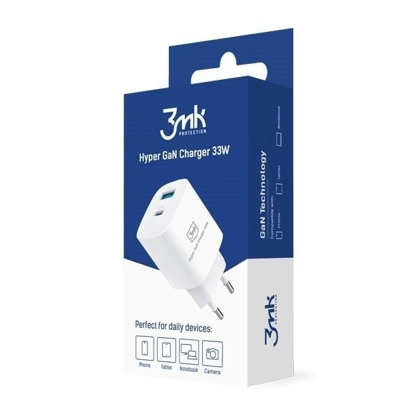 Compact 33W GaN Wall Charger with USB-C and USB-A