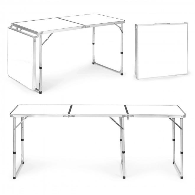 Tourist table folding camping table white top 180 x 60 cm
