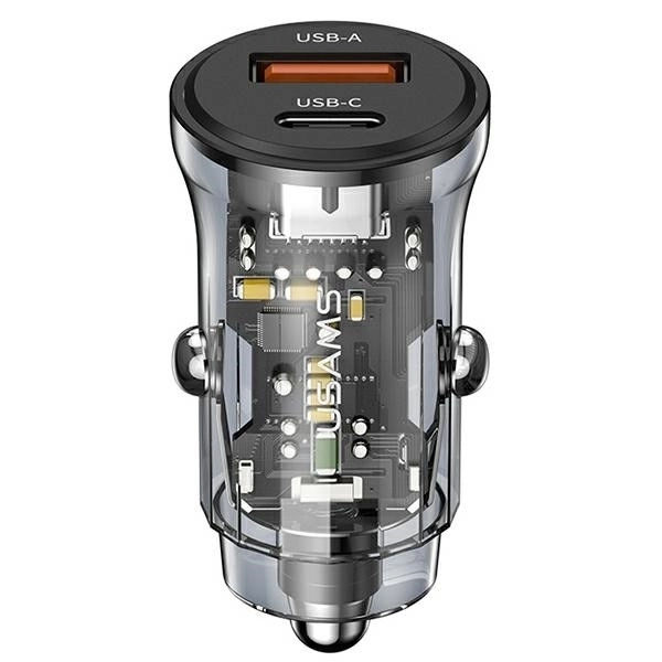 30W Fast Charge Car Charger with USB and USB-C Ports