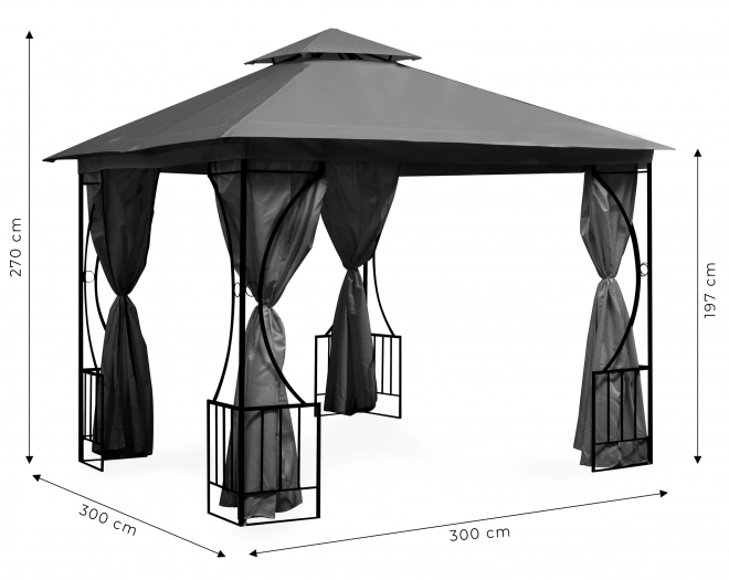 Garden Pavilion Tent 2-in-1 Walls Mosquito Net 3x3