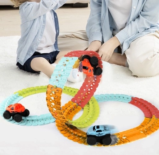 Pista da corsa flessibile con auto LED