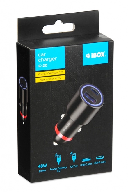Nabíječka do auta IBOX C-20 48W A+C