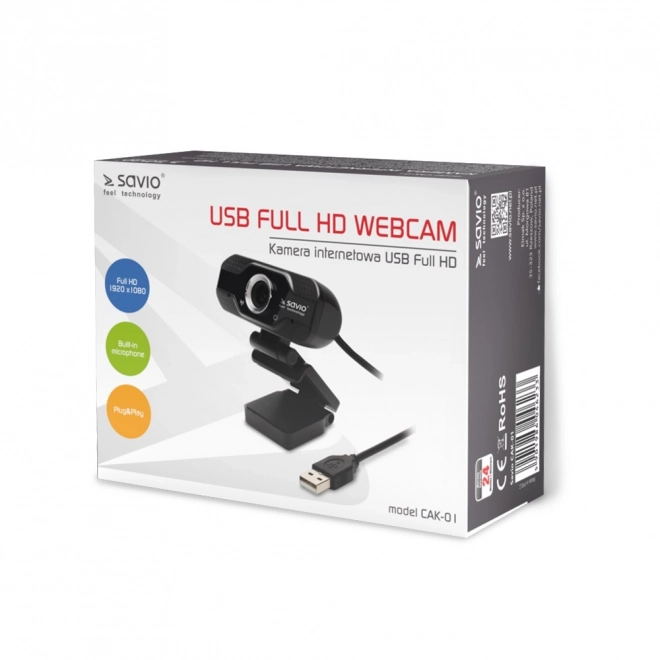 Videocamera USB Full HD con microfono SAVIO