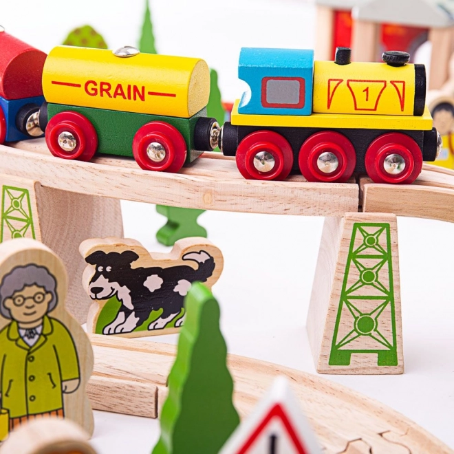 Bigjigs Rail Wooden Railway Mountain Road 112 Pieces