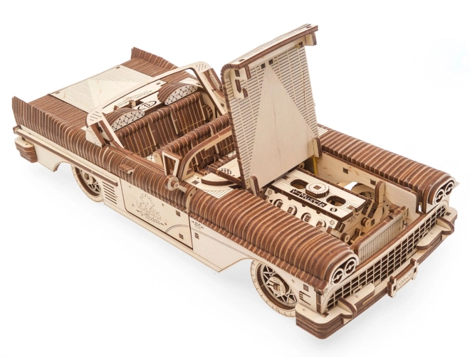 Detailed V8 engine in motion