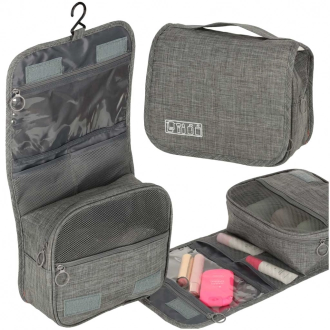 Travel Hanging Foldable Toiletry Bag Gray
