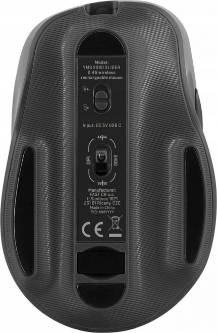 Mouse senza fili a batteria ricaricabile da 2,4 Ghz 6 pulsanti 2400DPI – Nero