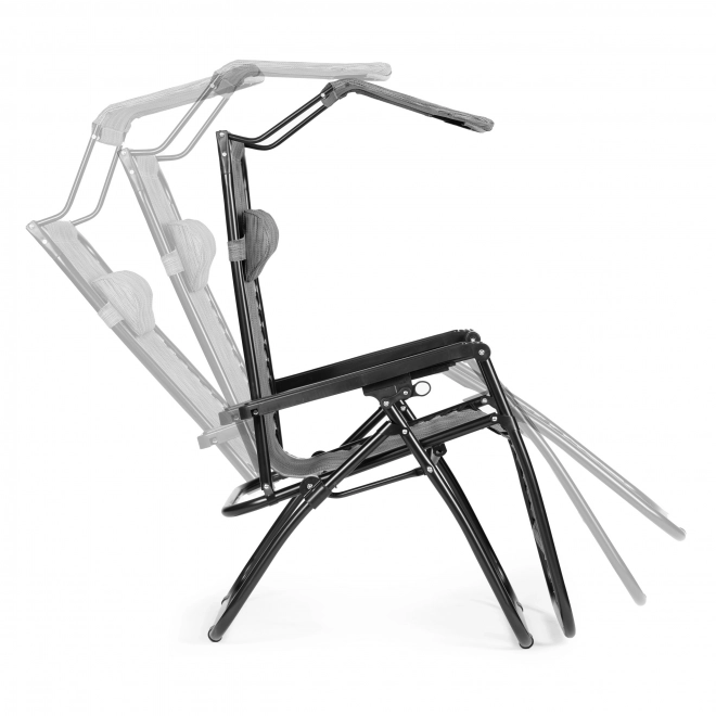 Foldable Adjustable Garden / Beach Chair with Sunshade Gray