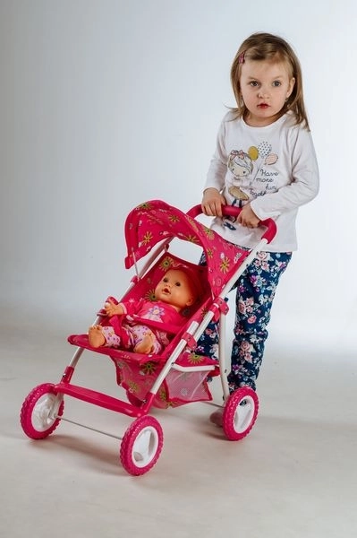 Sportwagen für Puppen mit Verdeck