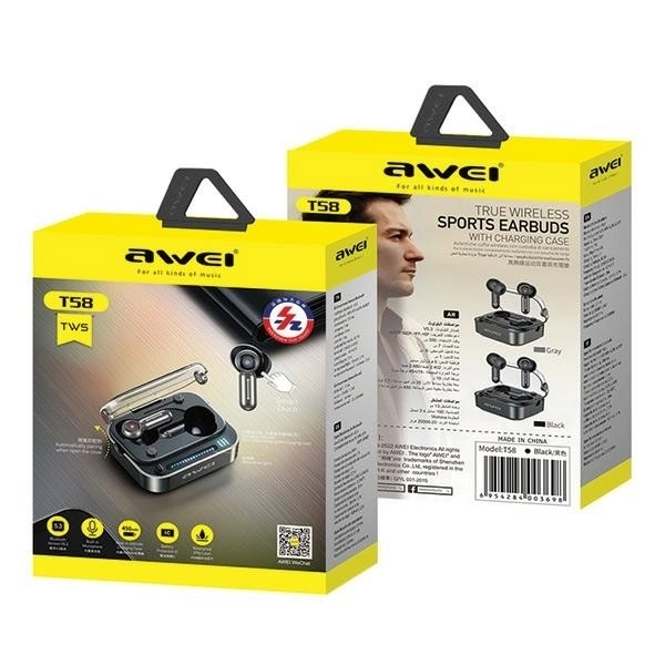 Wireless Bluetooth Earbuds Awei ANC Black