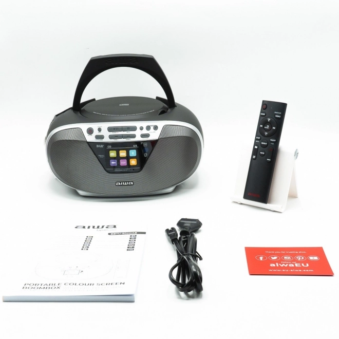 Portable stereo boombox with CD, DAB+, and Bluetooth