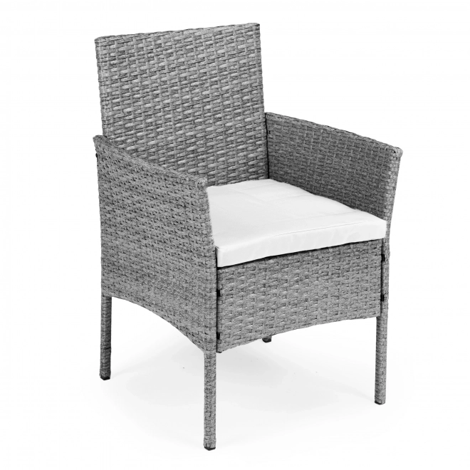 Garden furniture set with rattan look – table and chairs grey MultiGarden