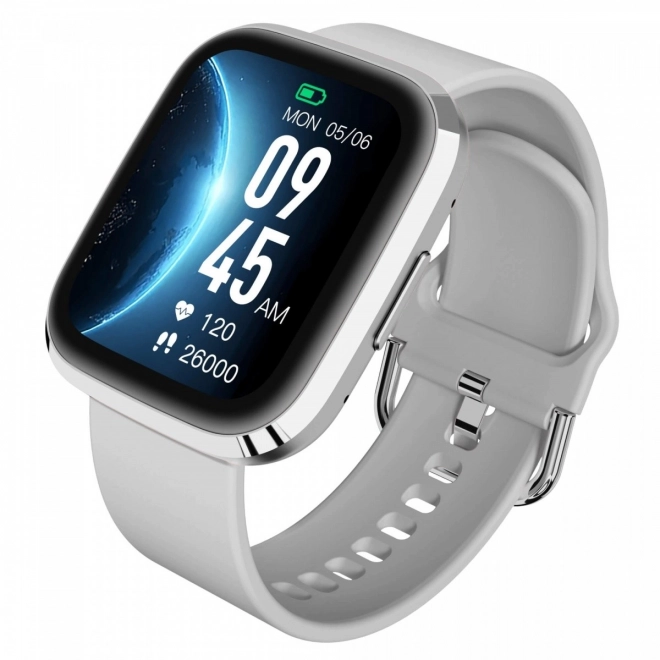Smartwatch with IPS HD Display and Silver Strap
