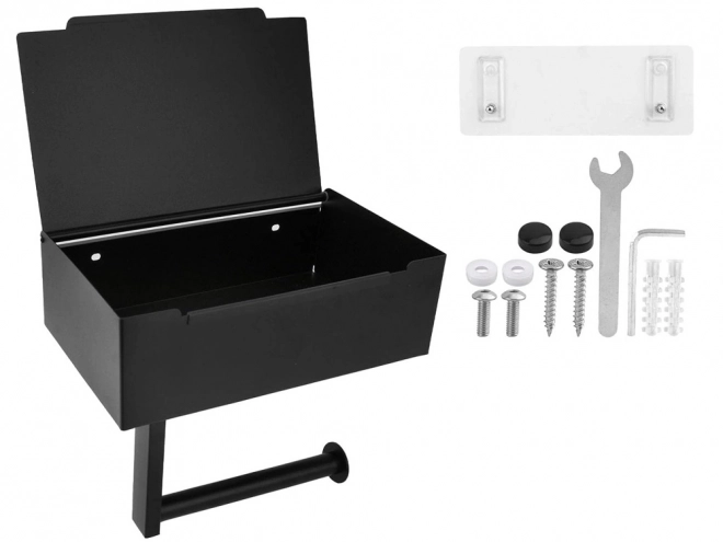 Toilet Paper Holder with Tissue Container and Shelf