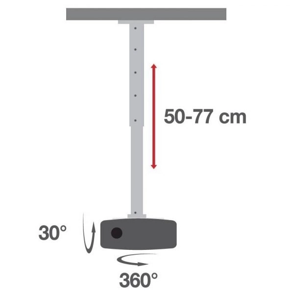 Ceiling Projector Mount Adjustable White