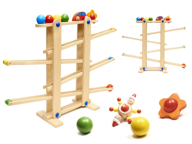 Piste à billes Montessori XXL en bois