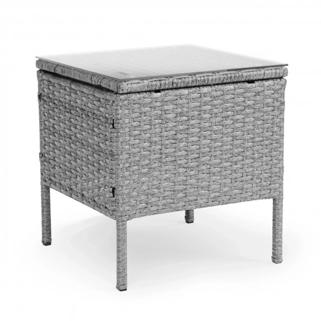 Garden furniture set with rattan look – table and chairs grey MultiGarden