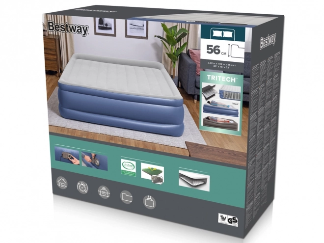 Bestway Mattress for 2 People Built-in Tritech Air Pump 203x193x56cm King 67692