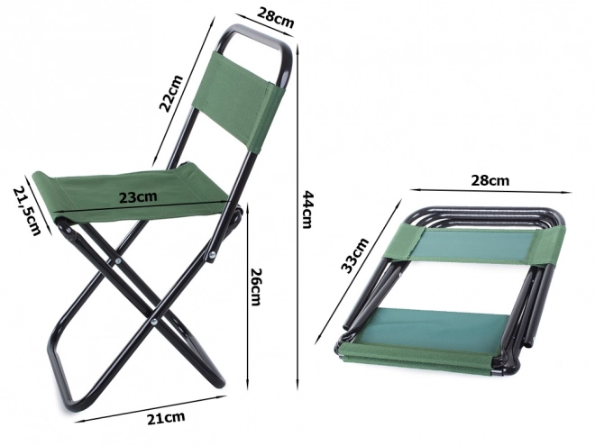 Folding Camping and Fishing Chair with Backrest