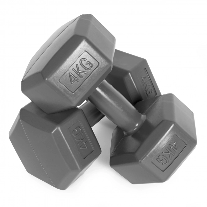 Hexagonal Dumbbells 2x4 kg Grey ModernHome
