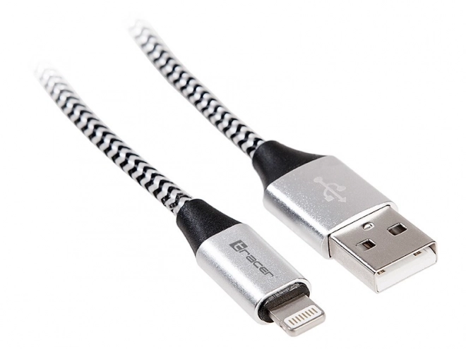 Black Silver USB Lightning Cable for iPhone