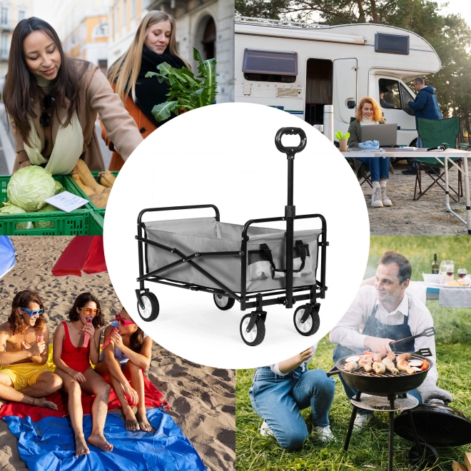 Foldable Garden and Beach Trolley in Gray