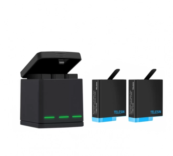 Three-Slot Charging Box for GoPro Hero 8 with Two Batteries