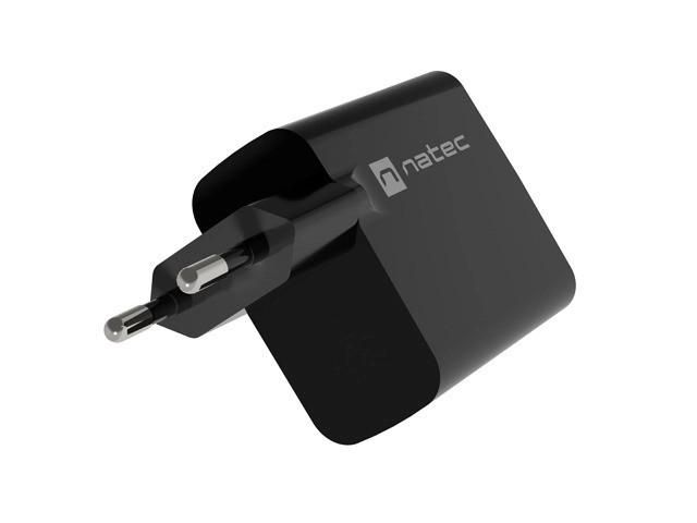 Síťová nabíječka Ribera GAN 1x USB-A + 1x USB-C 65W černá