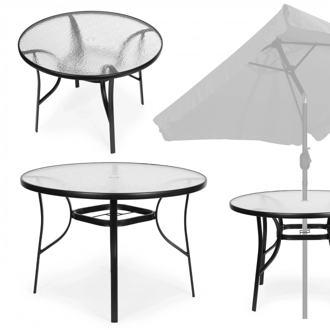 Round garden table 80 cm with parasol hole