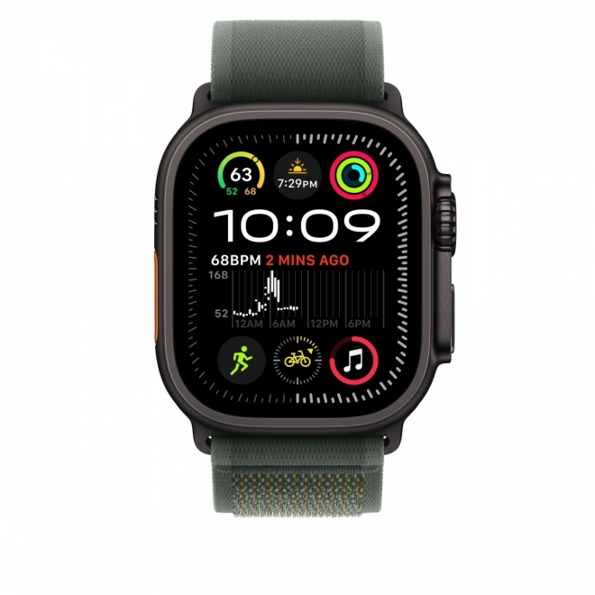 Cinturino Trail verde per cassa 49mm - Misura M/L con elementi in titanio nero